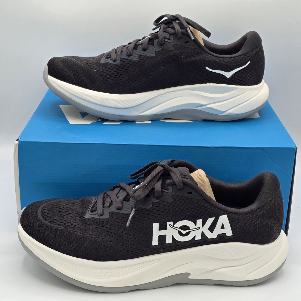 HOKA Rincon 4 Running Shoes Men’s Black White BWHT 1155130 9.5D Excellent